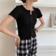 Summer New Style High Waist Cropped Short Slim Top Short Sleeve Knitted Cardigan